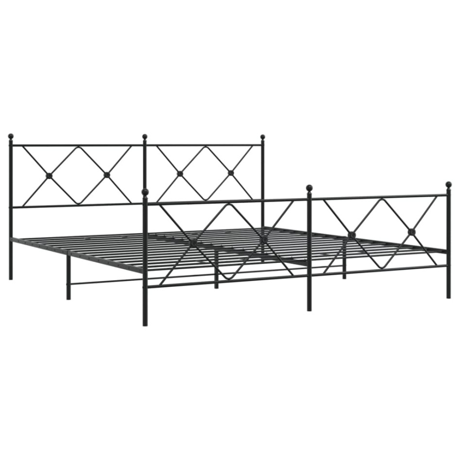 Estructura cama sin colchón con estribo metal negro 183x213