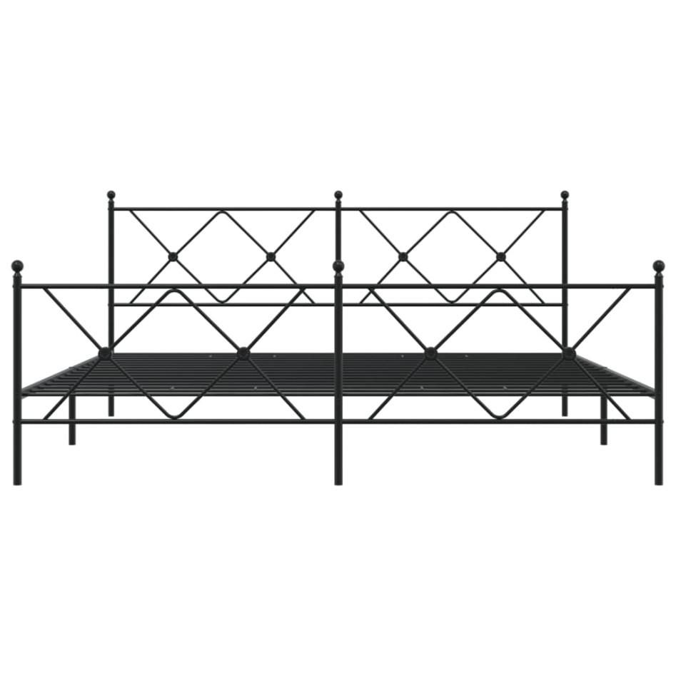 Estructura cama sin colchón con estribo metal negro 183x213