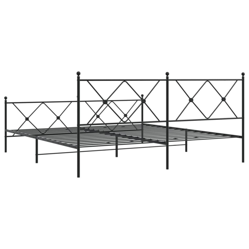 Estructura cama sin colchón con estribo metal negro 183x213