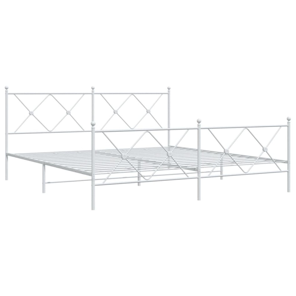 Estructura cama sin colchón con estribo metal blanco 180x200