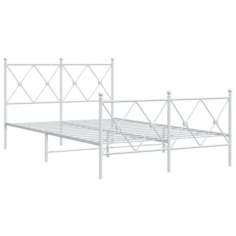 Estructura cama sin colchón con estribo metal blanco 120x200