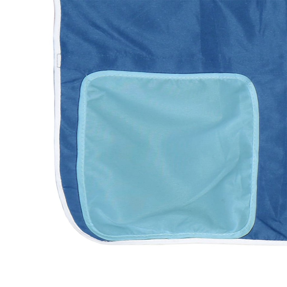 Cama alta para niños con cortinas madera pino azul 80x200
