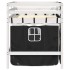 Cama alta niños con cortinas madera pino blanco negro 90x190