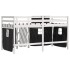 Cama alta niños con cortinas madera pino blanco negro 90x190