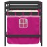 Cama alta para niños con cortinas madera pino rosa 90x190