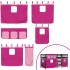 Cama alta para niños con cortinas madera pino rosa 90x190