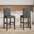 Taburetes altos 2 uds madera maciza de caucho y