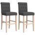 Taburetes altos 2 uds madera maciza de caucho y