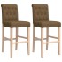 Taburetes altos 2 uds madera maciza de caucho y