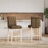 Taburetes altos 2 uds madera maciza de caucho y