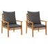 Juego de muebles jardín 5 pzas con cojines madera maciza