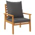 Juego de muebles jardín 5 pzas con cojines madera maciza