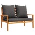 Juego de muebles jardín 5 pzas con cojines madera maciza