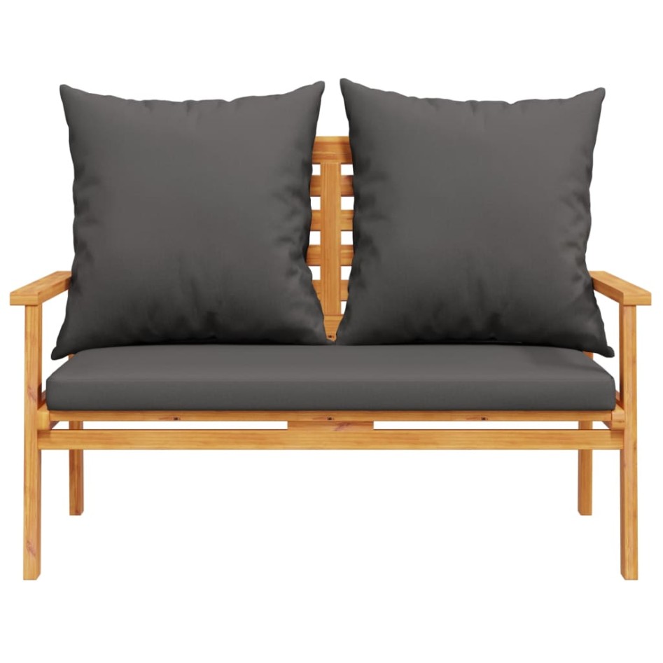 Juego de muebles jardín 5 pzas con cojines madera maciza