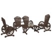 Juego de muebles de jardín 4 piezas madera maciza de abeto