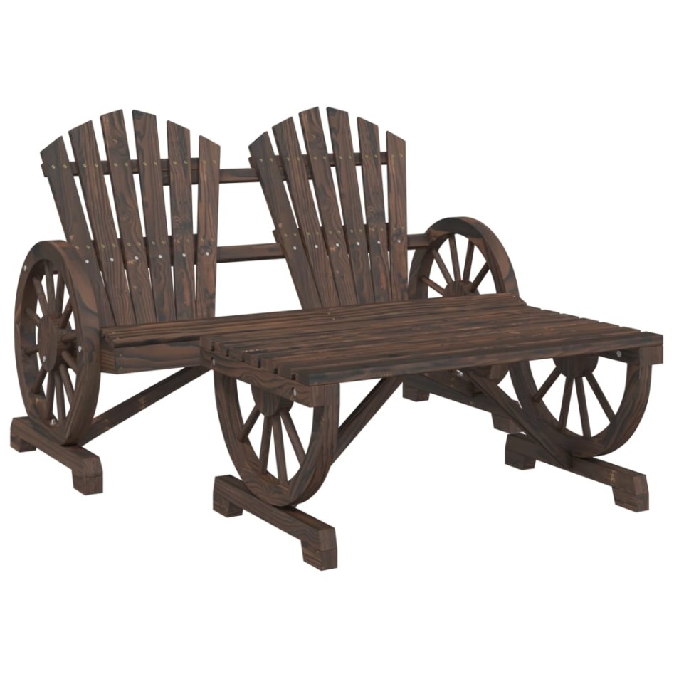 Juego de muebles de jardín 4 piezas madera maciza de