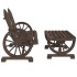 Juego de muebles de jardín 4 piezas madera maciza de