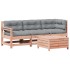 Juego de muebles jardín 4 pzas y cojines madera abeto