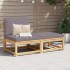 Set de muebles para jardín 3 piezas con cojines madera