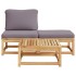 Set de muebles para jardín 3 piezas con cojines madera