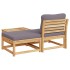 Set de muebles para jardín 3 piezas con cojines madera