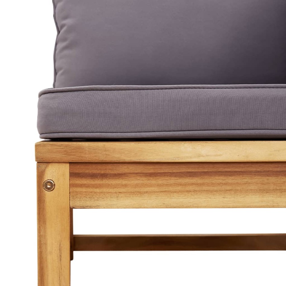 Set de muebles para jardín 3 piezas con cojines madera