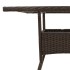 Mesa de jardín superficie de vidrio ratán PE marrón 80x80x75