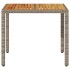 Mesa de jardín superficie madera acacia ratán gris 90x90x75