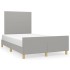 Estructura de cama sin colchón tela gris claro 120x190