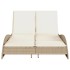Tumbona con cojines ratán sintético beige 114x205x73