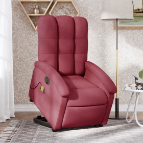 Sillón de masaje elevable eléctrico tela rojo