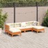 Set de sofás jardín 6 pzas con cojines madera pino marrón
