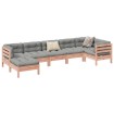 Set de sofás jardín 7 pzas con cojines madera abeto Douglas