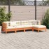 Set de sofás jardín 5 pzas con cojines madera pino marrón