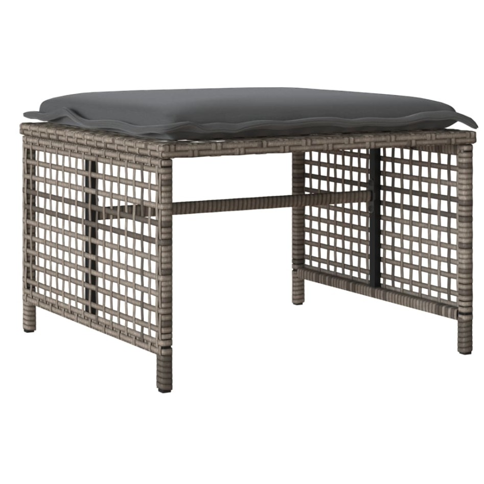 Set sofás jardín 4 pzas y cojines ratán sintético vidrio