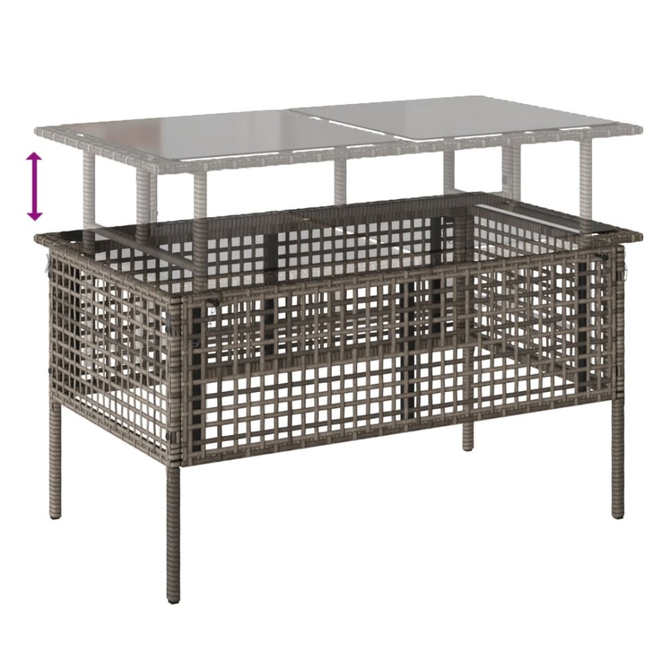 Set sofás jardín 4 pzas y cojines ratán sintético vidrio