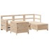 Juego de sofás de jardín 5 piezas madera maciza de