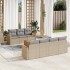 Juego de sofás jardín con cojines beige mezcla 8 pzas ratán