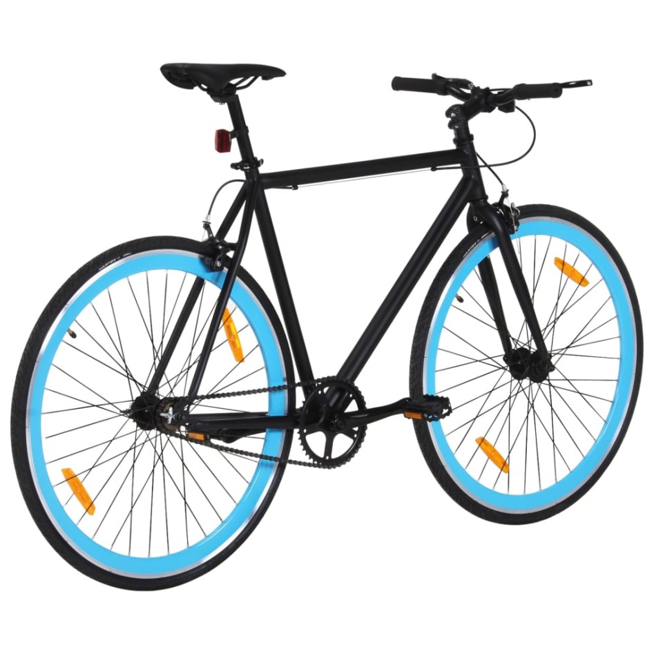 Bicicleta de piñón fijo negro y azul 700c 51