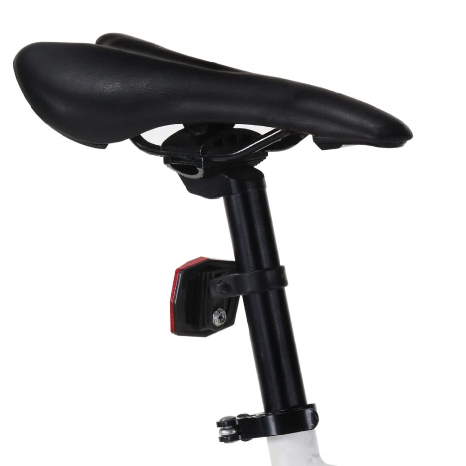 Bicicleta de piñón fijo blanco y naranja 700c 51