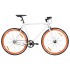 Bicicleta de piñón fijo blanco y naranja 700c 59