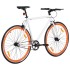 Bicicleta de piñón fijo blanco y naranja 700c 59