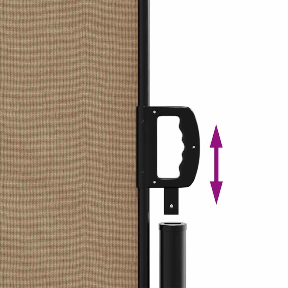 Toldo lateral retráctil gris taupe 160x500