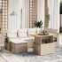 Set sofás de jardín 7 piezas y cojines ratán sintético
