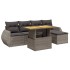 Set de muebles de jardín 6 pzas y cojines ratán sintético