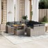 Set de muebles de jardín 9 pzas y cojines ratán sintético