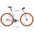 Bicicleta de piñón fijo blanco y naranja 700c 59
