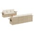 Juego de sofás de jardín con cojines beige 8 pzas ratán