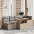 Set sofás de jardín 7 piezas y cojines ratán sintético