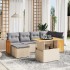 Set sofás de jardín 7 piezas y cojines ratán sintético